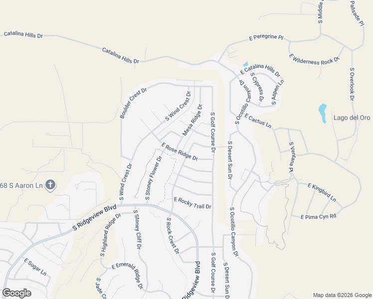map of restaurants, bars, coffee shops, grocery stores, and more near 36362 South Rock Crest Drive in Tucson