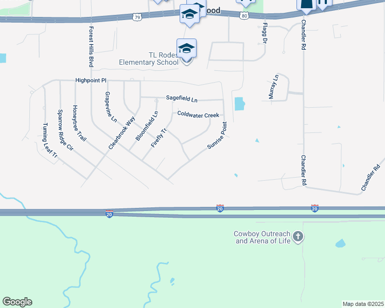 map of restaurants, bars, coffee shops, grocery stores, and more near 3224 Mossy Rock Point in Haughton
