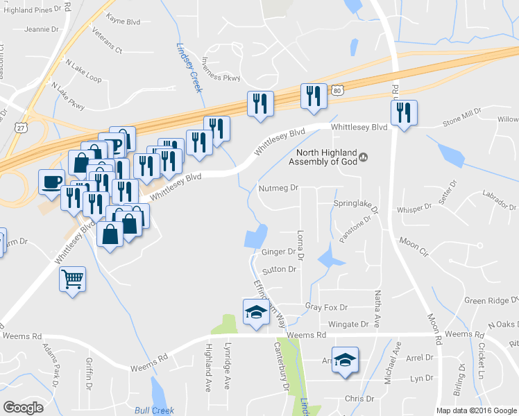 map of restaurants, bars, coffee shops, grocery stores, and more near 6957 Cinnamon Loop in Columbus