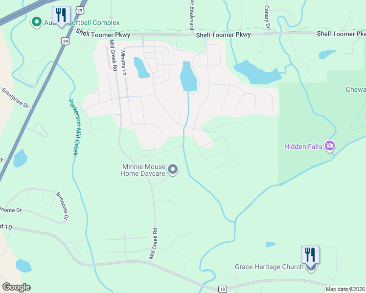 map of restaurants, bars, coffee shops, grocery stores, and more near 1 Lee Road 449 in Auburn