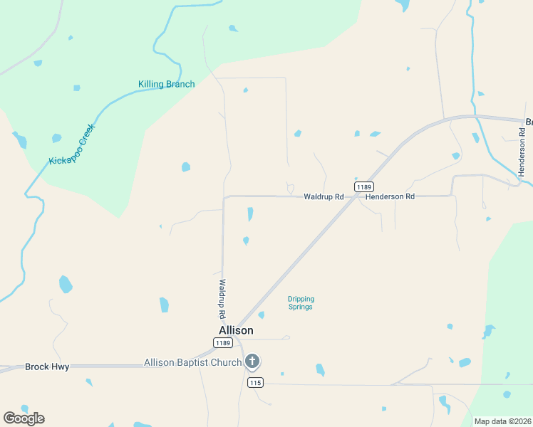 map of restaurants, bars, coffee shops, grocery stores, and more near 9635 Waldrup Road in Lipan