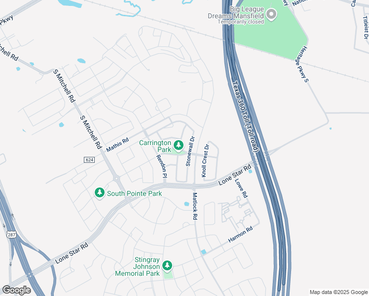 map of restaurants, bars, coffee shops, grocery stores, and more near 3012 Reese Park Drive in Mansfield