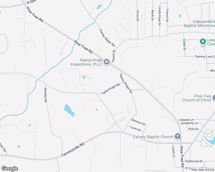map of restaurants, bars, coffee shops, grocery stores, and more near 5811 Yarborough Road in Longview