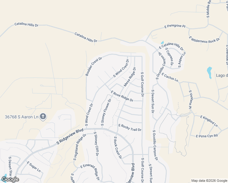map of restaurants, bars, coffee shops, grocery stores, and more near 36197 Canyon Brook Drive in Tucson