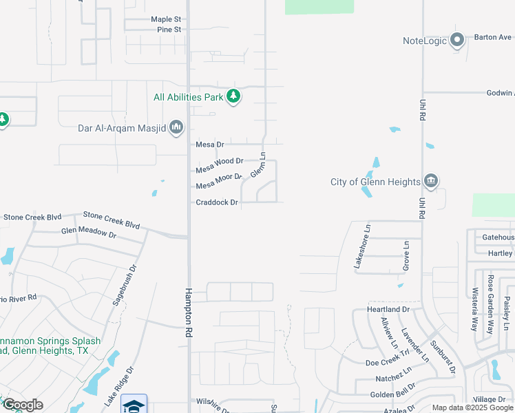 map of restaurants, bars, coffee shops, grocery stores, and more near 316 Craddock Drive in Glenn Heights