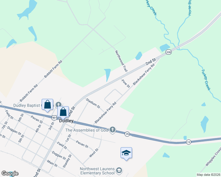 map of restaurants, bars, coffee shops, grocery stores, and more near 1252 2nd Street in Dudley
