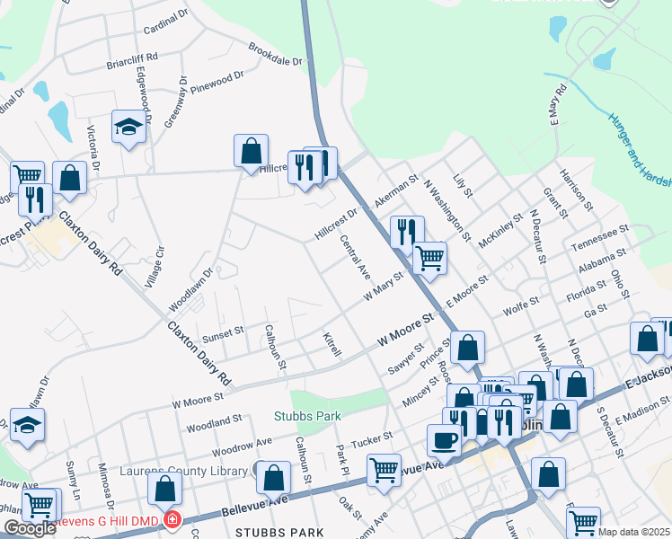map of restaurants, bars, coffee shops, grocery stores, and more near 206 8th Street in Dublin