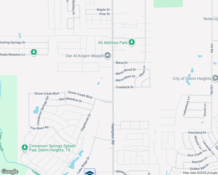map of restaurants, bars, coffee shops, grocery stores, and more near 2125 South Hampton Road in Glenn Heights