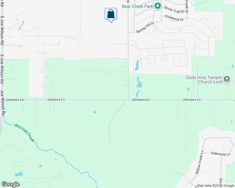 map of restaurants, bars, coffee shops, grocery stores, and more near 639 Johnson Lane in Red Oak
