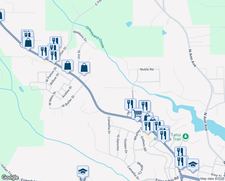 map of restaurants, bars, coffee shops, grocery stores, and more near 202 Ingram Street in Tallassee