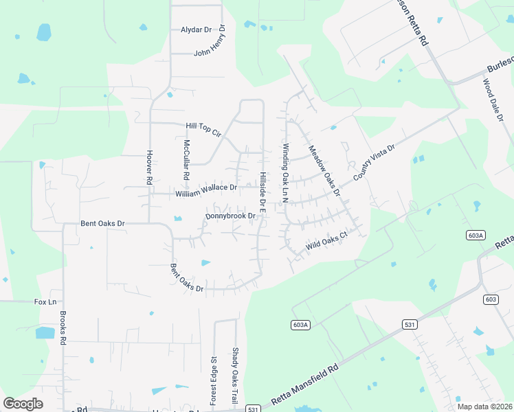 map of restaurants, bars, coffee shops, grocery stores, and more near 2845 Donnybrook Drive in Burleson
