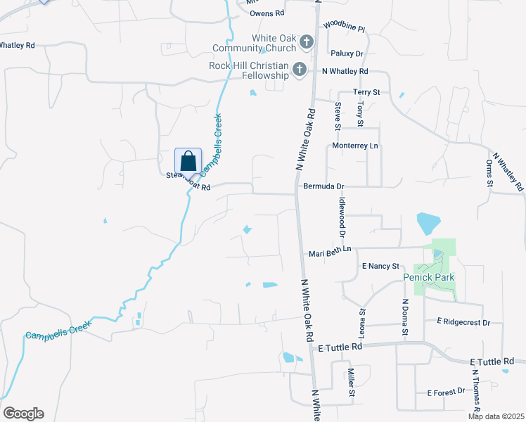 map of restaurants, bars, coffee shops, grocery stores, and more near 111 Pinecrest in White Oak