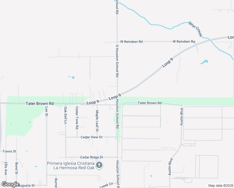map of restaurants, bars, coffee shops, grocery stores, and more near 3227 Houston School Road in Red Oak
