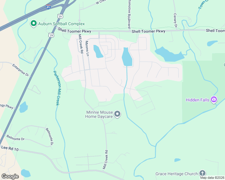 map of restaurants, bars, coffee shops, grocery stores, and more near Lee Road 945 in Auburn