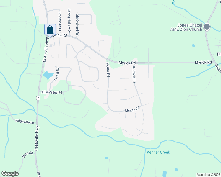 map of restaurants, bars, coffee shops, grocery stores, and more near 548-570 McRae Road in Deatsville