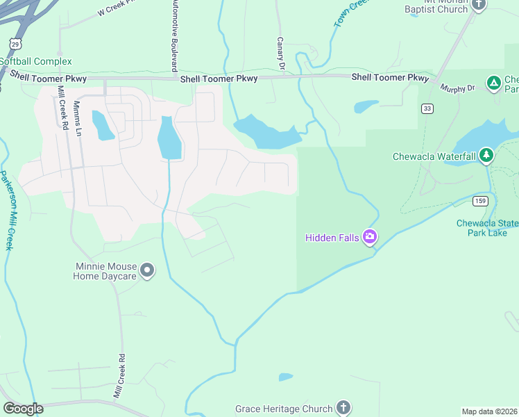 map of restaurants, bars, coffee shops, grocery stores, and more near 2700 Mimms Trail in Auburn