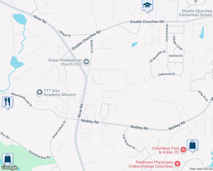 map of restaurants, bars, coffee shops, grocery stores, and more near 7016 Spring Walk Drive in Columbus