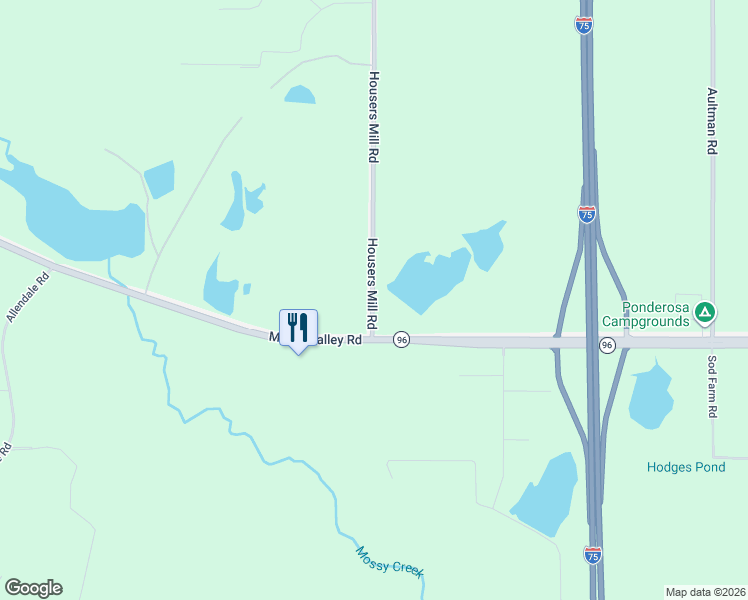 map of restaurants, bars, coffee shops, grocery stores, and more near 100 Housers Mill Road in Fort Valley