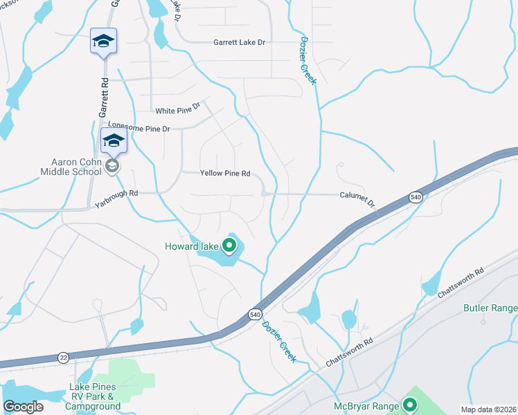 map of restaurants, bars, coffee shops, grocery stores, and more near 9801 Yellow Pine Road in Columbus