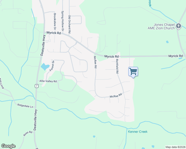 map of restaurants, bars, coffee shops, grocery stores, and more near 178 McRee Road in Deatsville