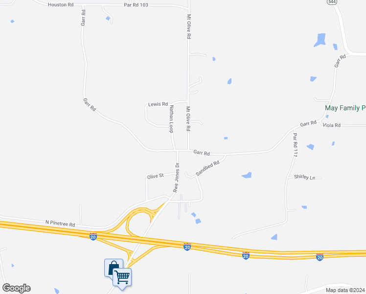 map of restaurants, bars, coffee shops, grocery stores, and more near 550-574 Par Road 136 in Ruston