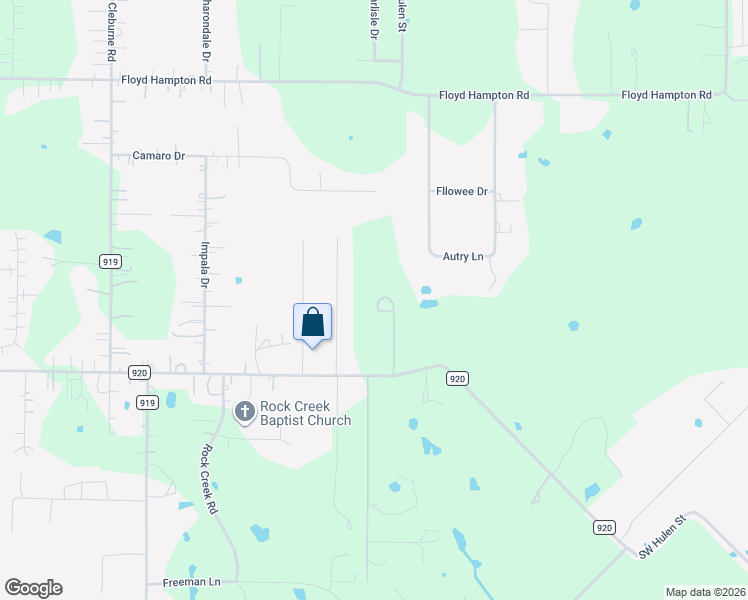 map of restaurants, bars, coffee shops, grocery stores, and more near 2500 County Road 920 in Crowley