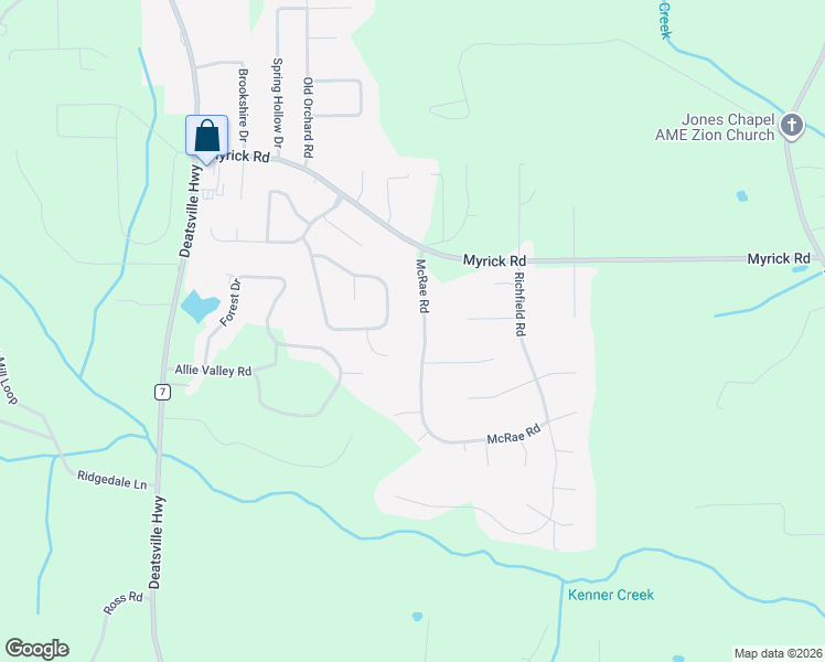 map of restaurants, bars, coffee shops, grocery stores, and more near 178 McRae Rd in Deatsville