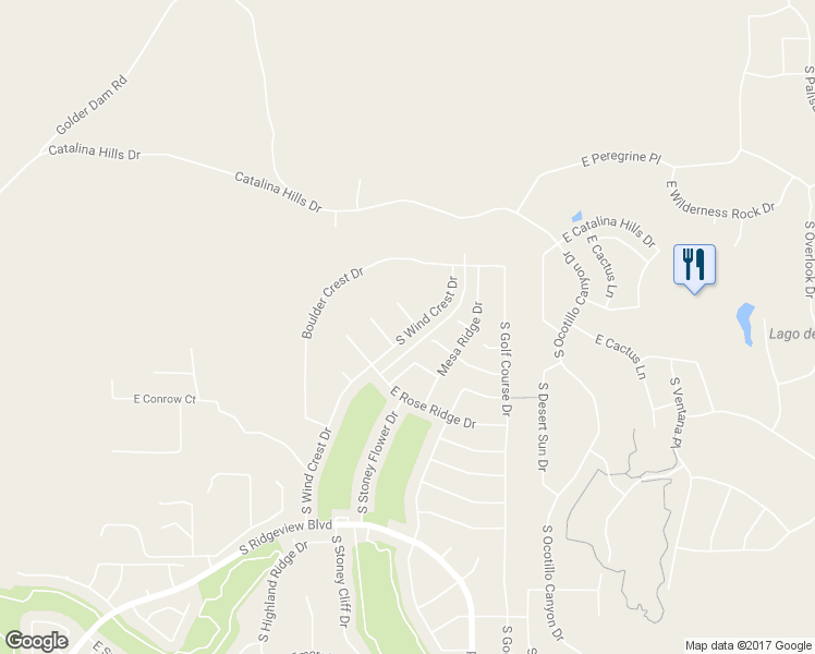 map of restaurants, bars, coffee shops, grocery stores, and more near 65483 East Desert Moon Court in Tucson