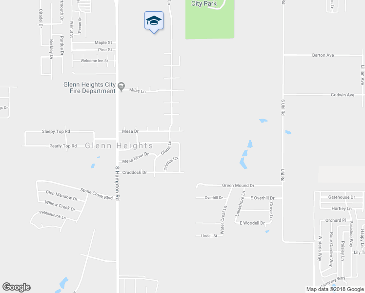 map of restaurants, bars, coffee shops, grocery stores, and more near 2110 Mesa Wood Drive in Red Oak