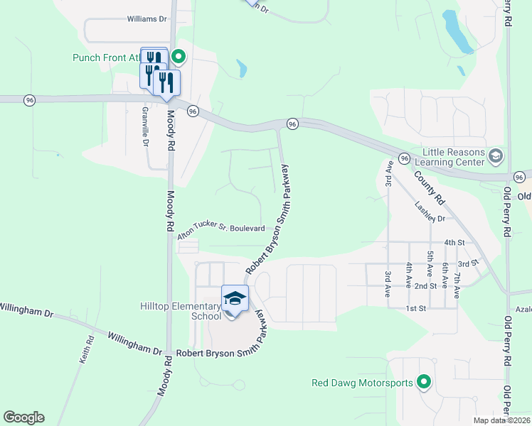map of restaurants, bars, coffee shops, grocery stores, and more near Alton Tucker Sr. Boulevard in Bonaire