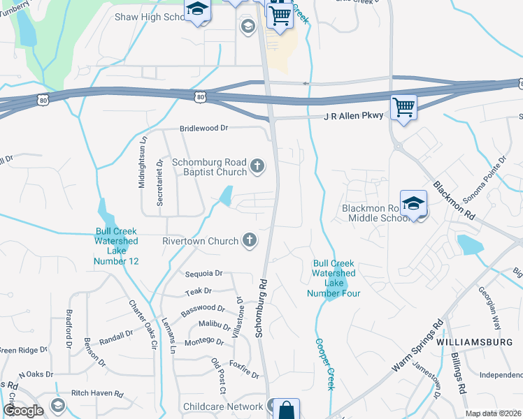 map of restaurants, bars, coffee shops, grocery stores, and more near 729 Robins Nest Court in Columbus