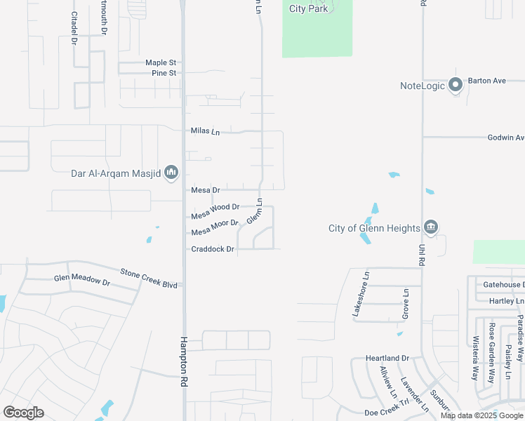 map of restaurants, bars, coffee shops, grocery stores, and more near 2110 Glenn Lane in Glenn Heights
