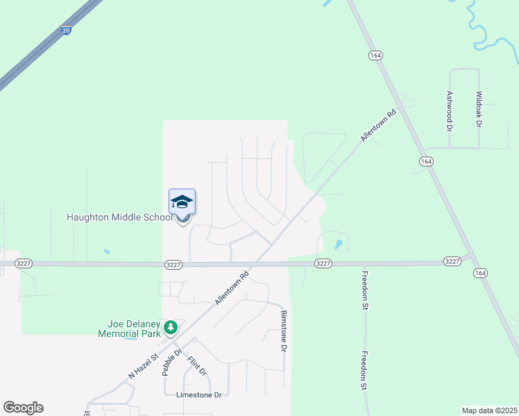 map of restaurants, bars, coffee shops, grocery stores, and more near 327 Camden Hill Street in Haughton