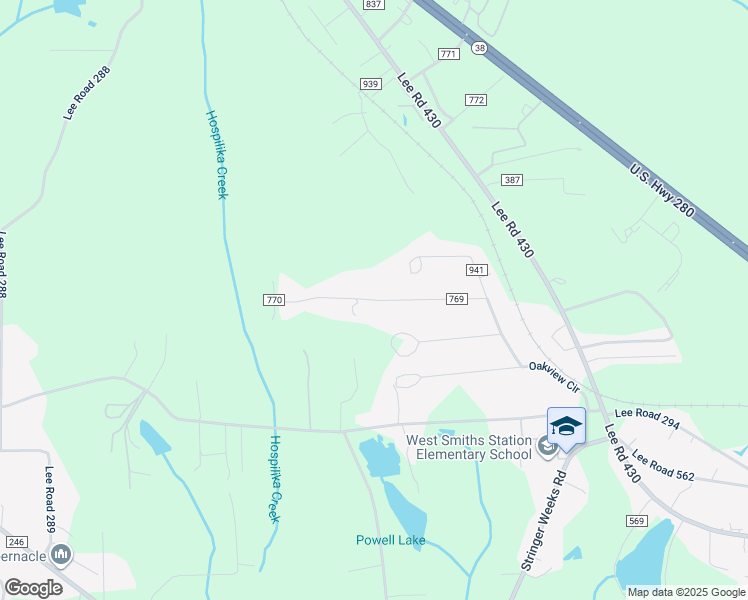 map of restaurants, bars, coffee shops, grocery stores, and more near 250 Lee Road 769 in Smiths Station
