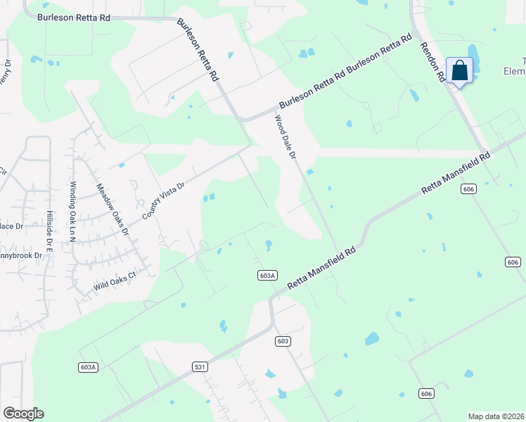 map of restaurants, bars, coffee shops, grocery stores, and more near 3820 Country Vista Drive in Burleson
