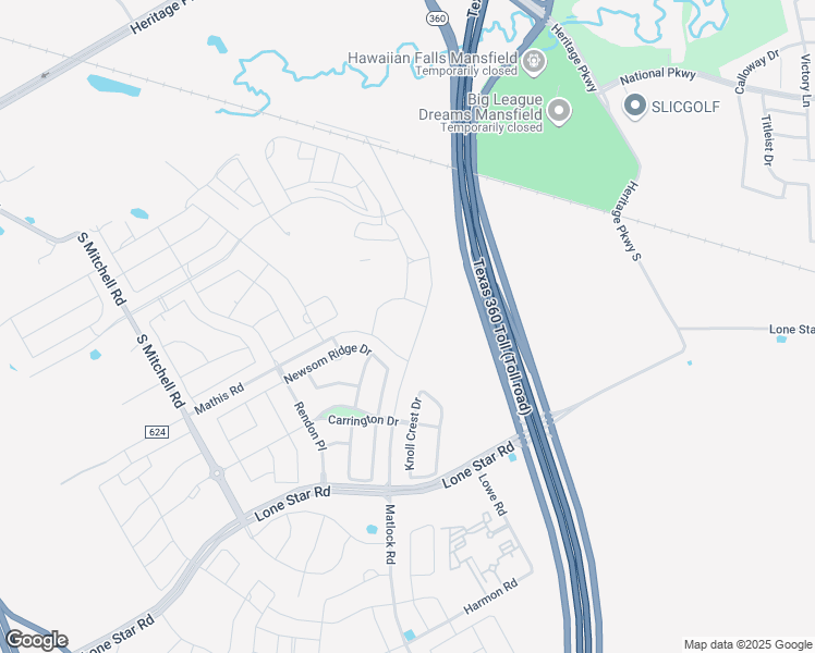 map of restaurants, bars, coffee shops, grocery stores, and more near 700 South Matlock Road in Mansfield