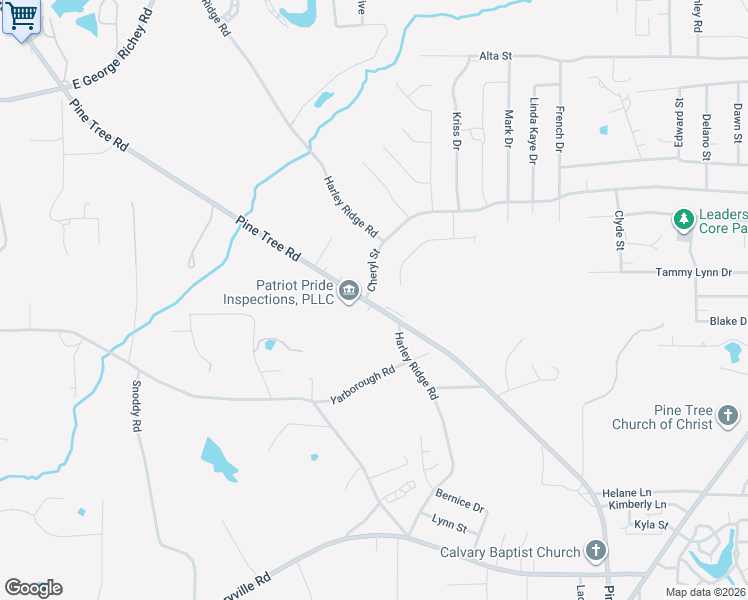 map of restaurants, bars, coffee shops, grocery stores, and more near 3766 Pine Tree Road in Longview