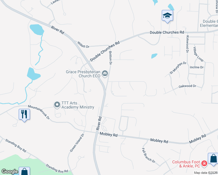 map of restaurants, bars, coffee shops, grocery stores, and more near 7081 Spring Walk Drive in Columbus