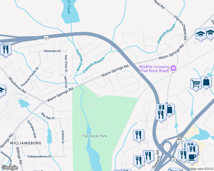 map of restaurants, bars, coffee shops, grocery stores, and more near 6254 Warm Springs Road in Columbus