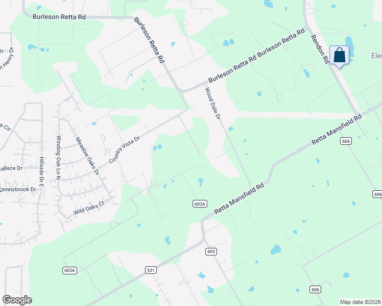 map of restaurants, bars, coffee shops, grocery stores, and more near 3820 Country Vista Drive in Burleson