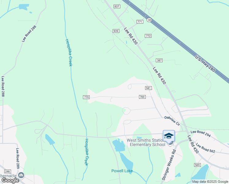 map of restaurants, bars, coffee shops, grocery stores, and more near 250 Lee Road 769 in Smiths Station