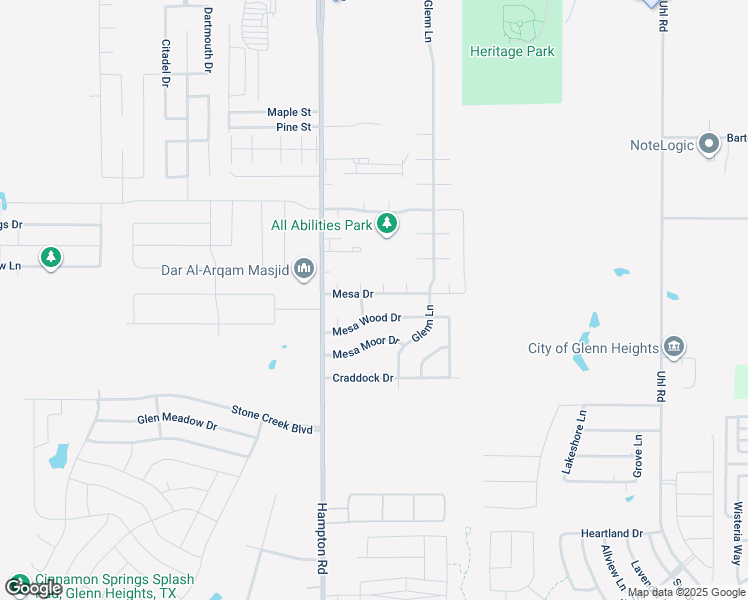 map of restaurants, bars, coffee shops, grocery stores, and more near 124 Mesa Drive in Glenn Heights
