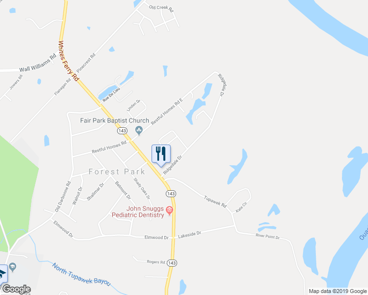 map of restaurants, bars, coffee shops, grocery stores, and more near 131 Ridgedale Drive in West Monroe