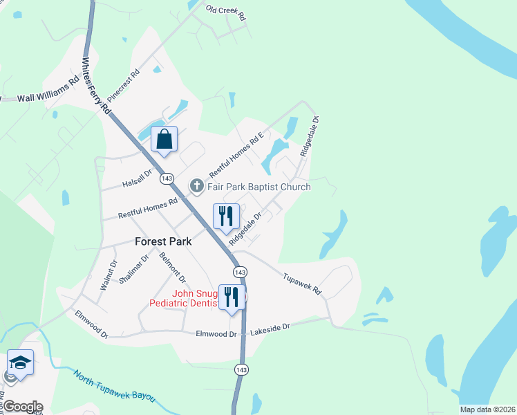 map of restaurants, bars, coffee shops, grocery stores, and more near 203 Penny Drive in West Monroe