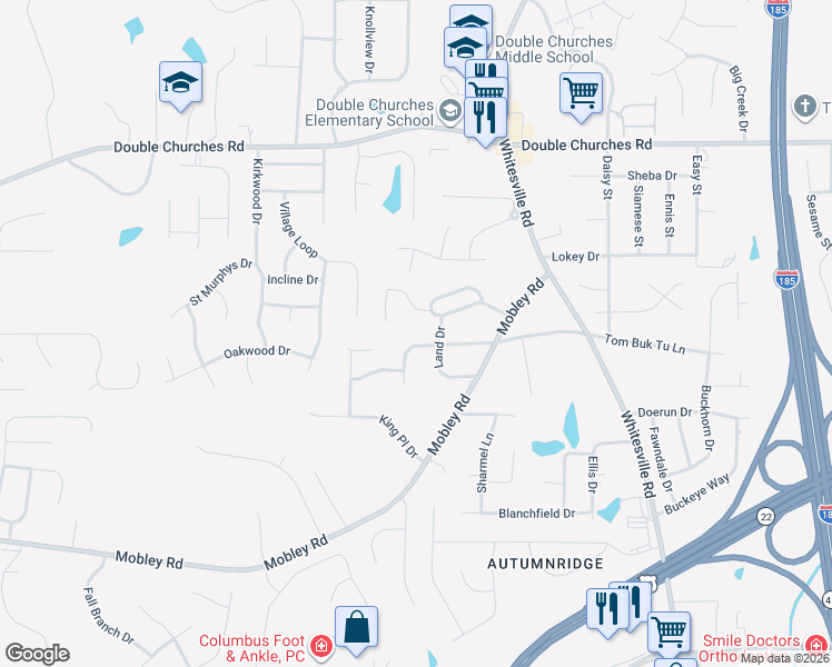 map of restaurants, bars, coffee shops, grocery stores, and more near 1199 Cloverdale Road in Columbus