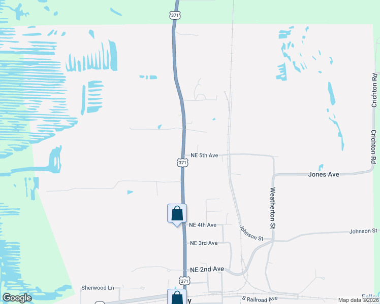 map of restaurants, bars, coffee shops, grocery stores, and more near 108 Northeast 5th Avenue in Sibley