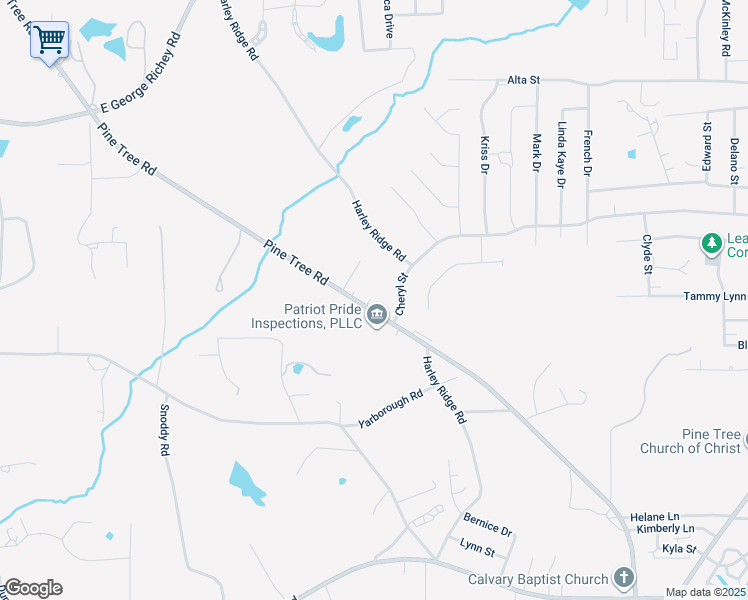 map of restaurants, bars, coffee shops, grocery stores, and more near 3 Latigo Trace in Longview