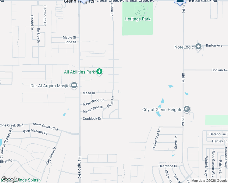 map of restaurants, bars, coffee shops, grocery stores, and more near 301 Mesa Drive in Red Oak