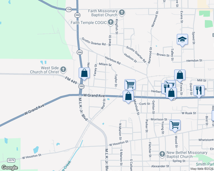 map of restaurants, bars, coffee shops, grocery stores, and more near 2401 Hynson Springs Road in Marshall