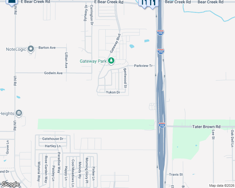 map of restaurants, bars, coffee shops, grocery stores, and more near 1232 Yukon Drive in Glenn Heights
